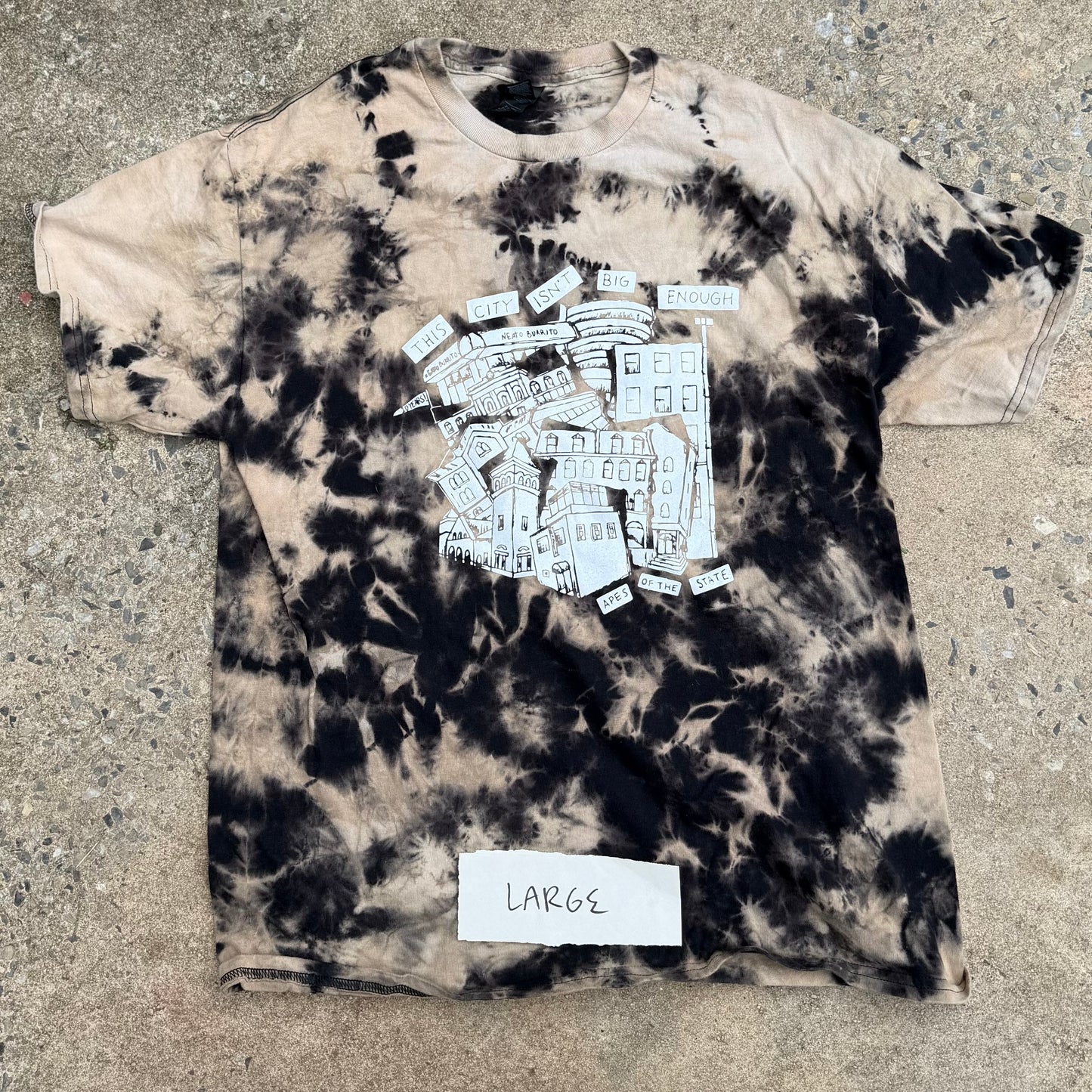 Large Hand Dyed This City Isn't Big Enough 10 Year Anniversary Shirt